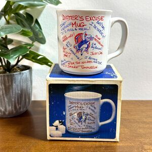 Dieter's Excuse Coffee Mug Cup Funny Comical with Box Vintage